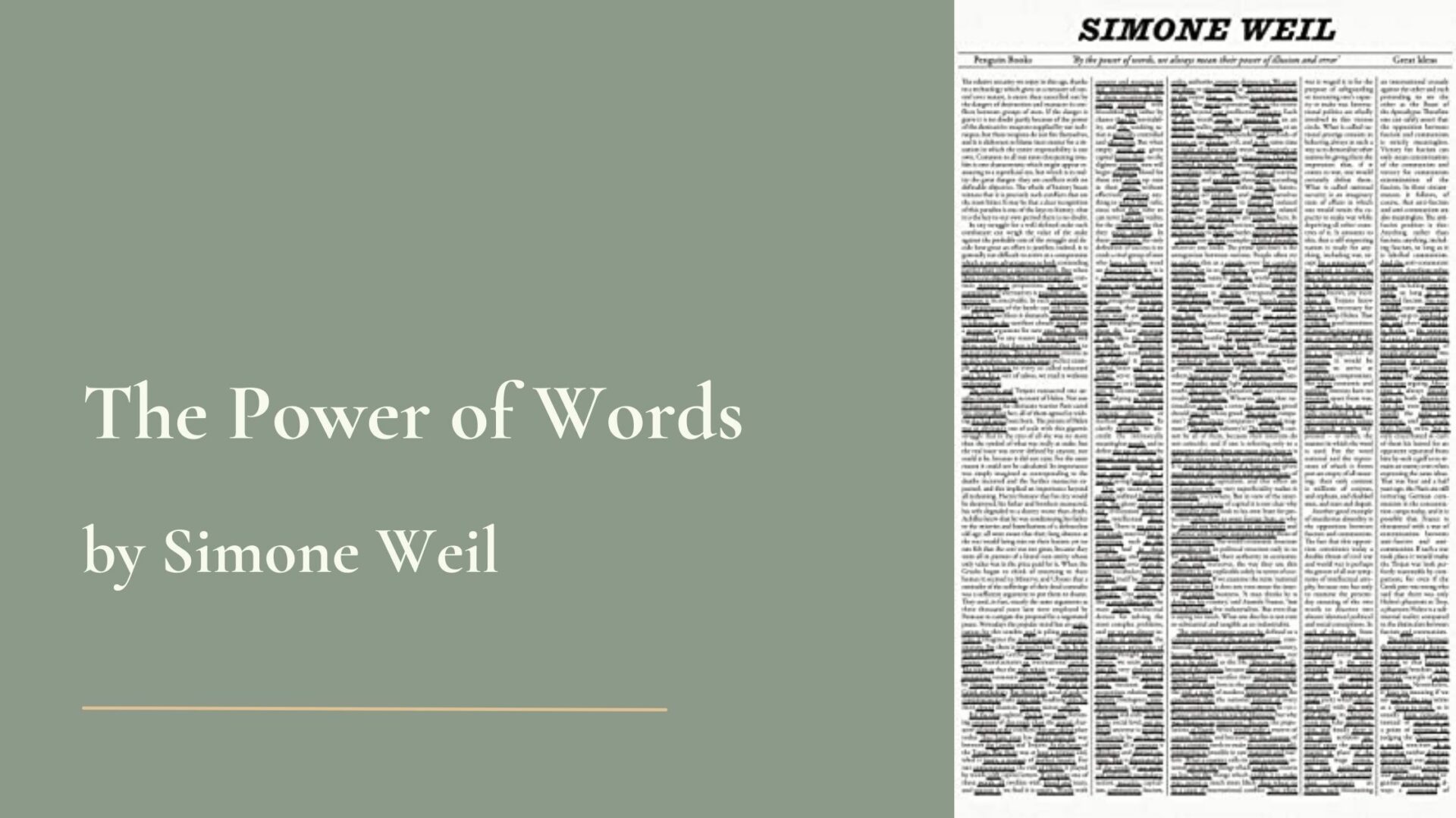 The Power of Words, Simone Weil