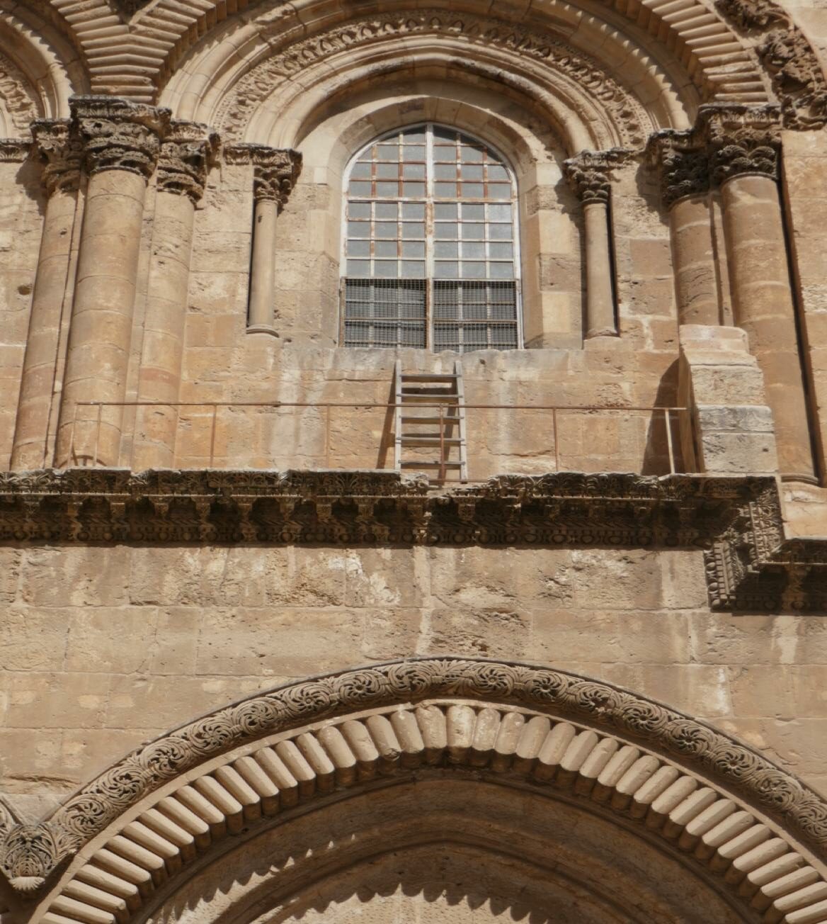The ladder outside the Church of the Holy Sepulchre